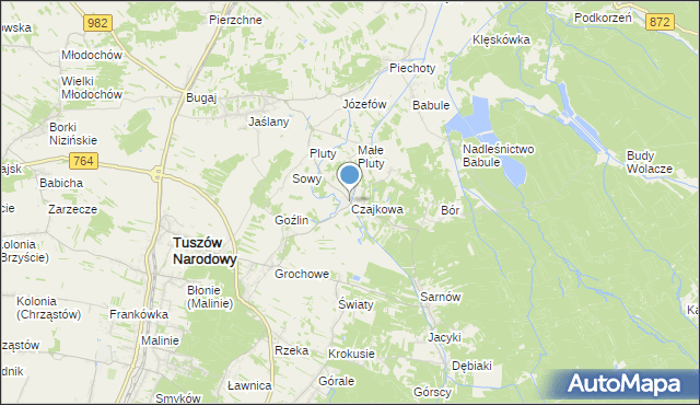 mapa Czajkowa, Czajkowa na mapie Targeo